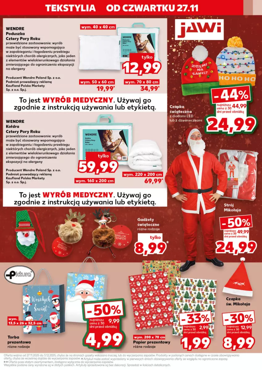 Gazetka promocyjna Kaufland - Kaufland - ważna 27.11 do 03.12.2025 - strona 9 - produkty: Gra, Kołdra, Papier, Poduszka, Por