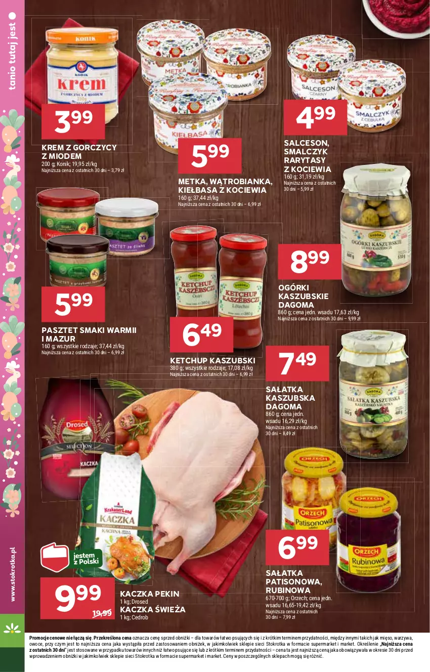 Gazetka promocyjna Stokrotka - Supermarket - ważna 10.04 do 15.04.2025 - strona 20 - produkty: Bianka, Kaczka, Ketchup, Kiełbasa, Koc, Owoce, Pasztet, Rubin, Sałat, Sałatka, Sałatka patisonowa, Salceson, Warzywa