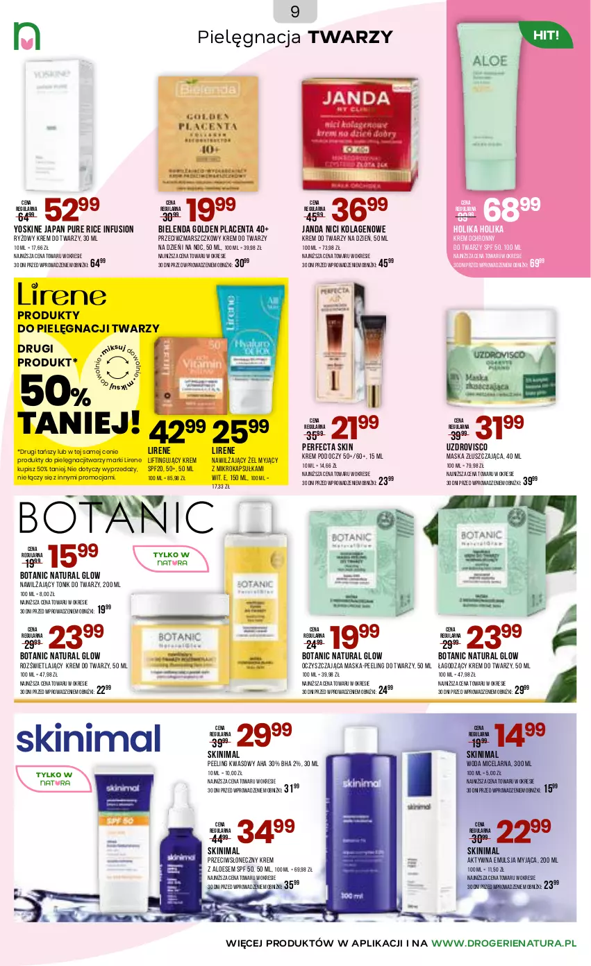 Gazetka promocyjna Drogerie Natura - Gazetka Drogerie Natura - ważna 16.02 do 04.03.2026 - strona 9 - produkty: Bielenda, Emulsja, Fusion, Holika Holika, Kolagen, Krem do twarzy, Krem pod oczy, Lirene, Mars, Maska, Okap, Peeling, Perfecta, Pur, Ryż, Tonik, Tonik do twarzy, Woda, Woda micelarna, Yoskine