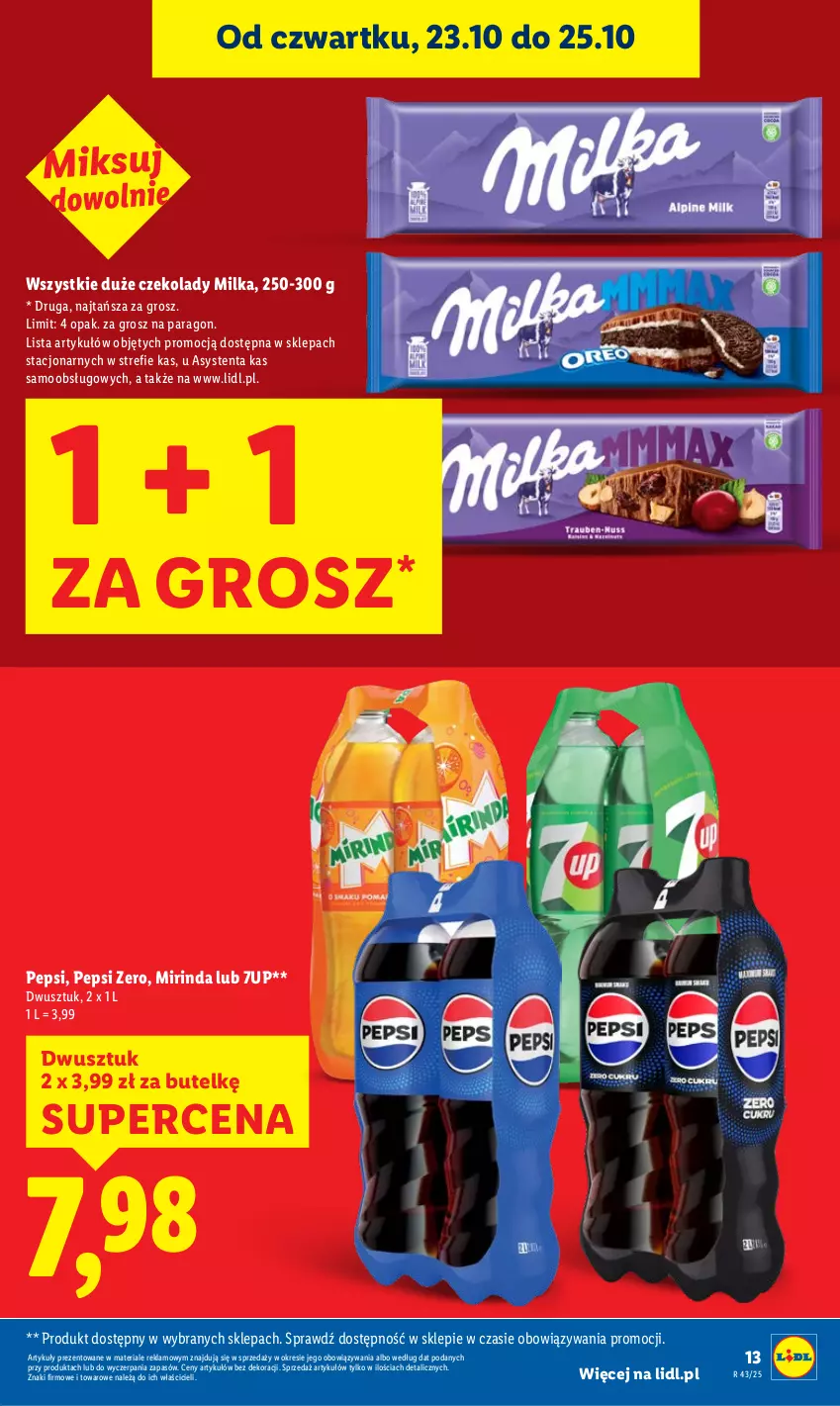 Gazetka promocyjna Lidl - GAZETKA - ważna 23.10 do 25.10.2025 - strona 15 - produkty: 7up, Milka, Mirinda, Pepsi