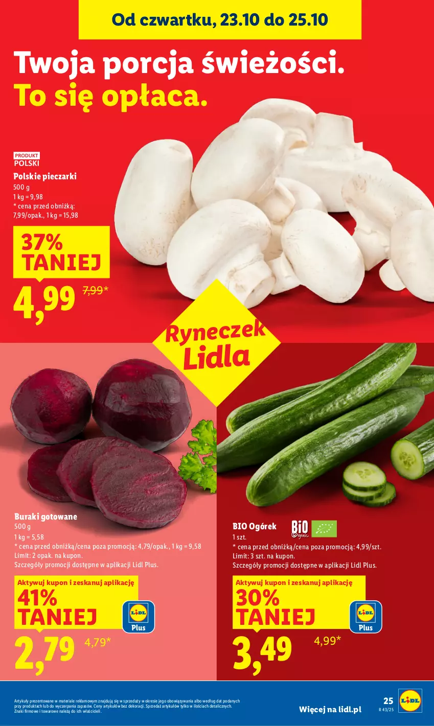 Gazetka promocyjna Lidl - GAZETKA - ważna 23.10 do 25.10.2025 - strona 29 - produkty: Buraki, Ogórek, Piec, Por
