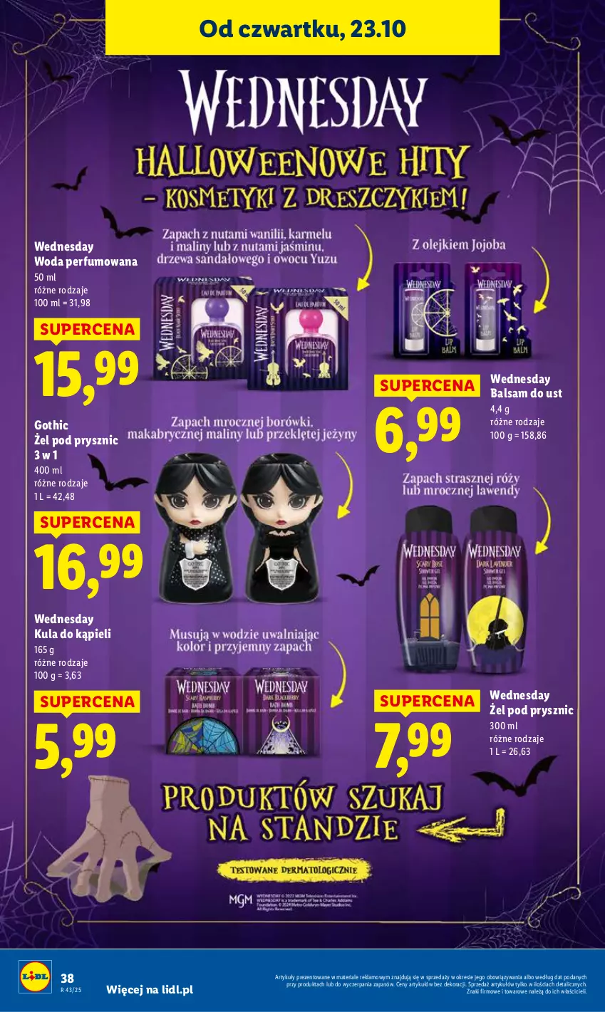 Gazetka promocyjna Lidl - GAZETKA - ważna 23.10 do 25.10.2025 - strona 42 - produkty: Balsam do ust, Gothic, Kula do kąpieli, Perfum, Woda, Woda perfumowana