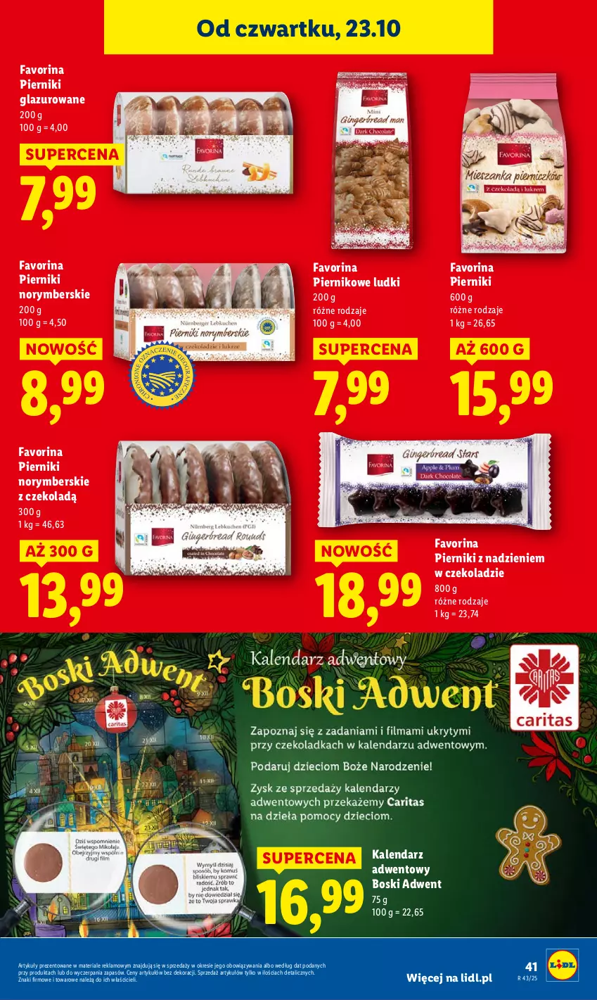 Gazetka promocyjna Lidl - GAZETKA - ważna 23.10 do 25.10.2025 - strona 45 - produkty: Fa, Kalendarz, Kalendarz adwentowy, Lazur, Piernik