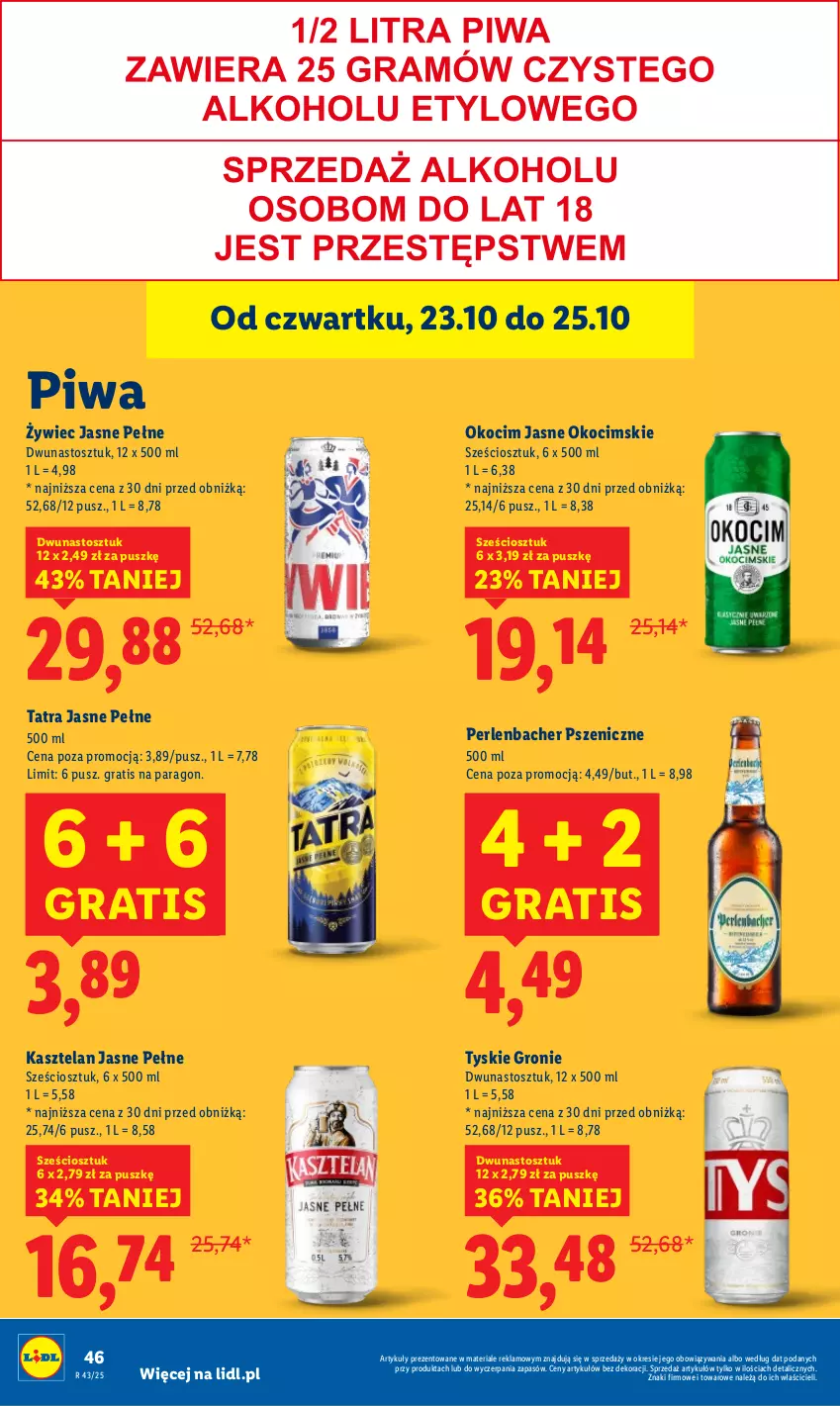 Gazetka promocyjna Lidl - GAZETKA - ważna 23.10 do 25.10.2025 - strona 50 - produkty: Gra, Kasztelan, Koc, NBA, Okocim, Piwa, Tatra, Tyskie
