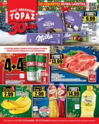 Gazetka promocyjna Topaz - Gazetka - Gazetka - ważna od 06.12 do 06.12.2023 - strona 1 - produkty: Piwa, Piwo, Top, Pur, Gra, Karkówka wieprzowa, Mleczko, Czekolada, Olej rzepakowy, Waga, Olej, Milka