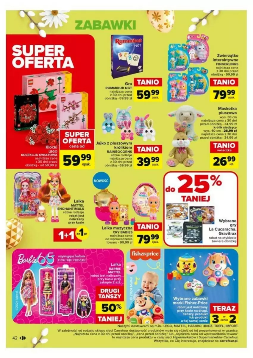 Gazetka promocyjna Carrefour - ważna 25.03 do 30.03.2024 - strona 37 - produkty: Enchantimals, Gra, Gravitrax, Hasbro, Królik, LEGO, Mattel, Por, Rum, Tera