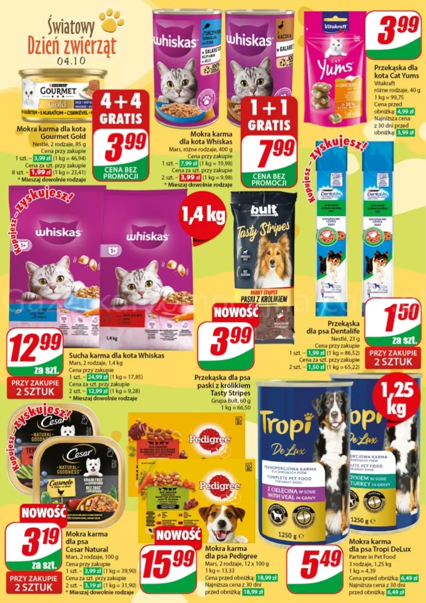 Gazetka promocyjna Dino - ważna 02.10 do 08.10.2024 - strona 6 - produkty: Gourmet Gold, Królik, Mars, Mokra karma, Pedigree, Sucha karma, Vitakraft, Whiskas