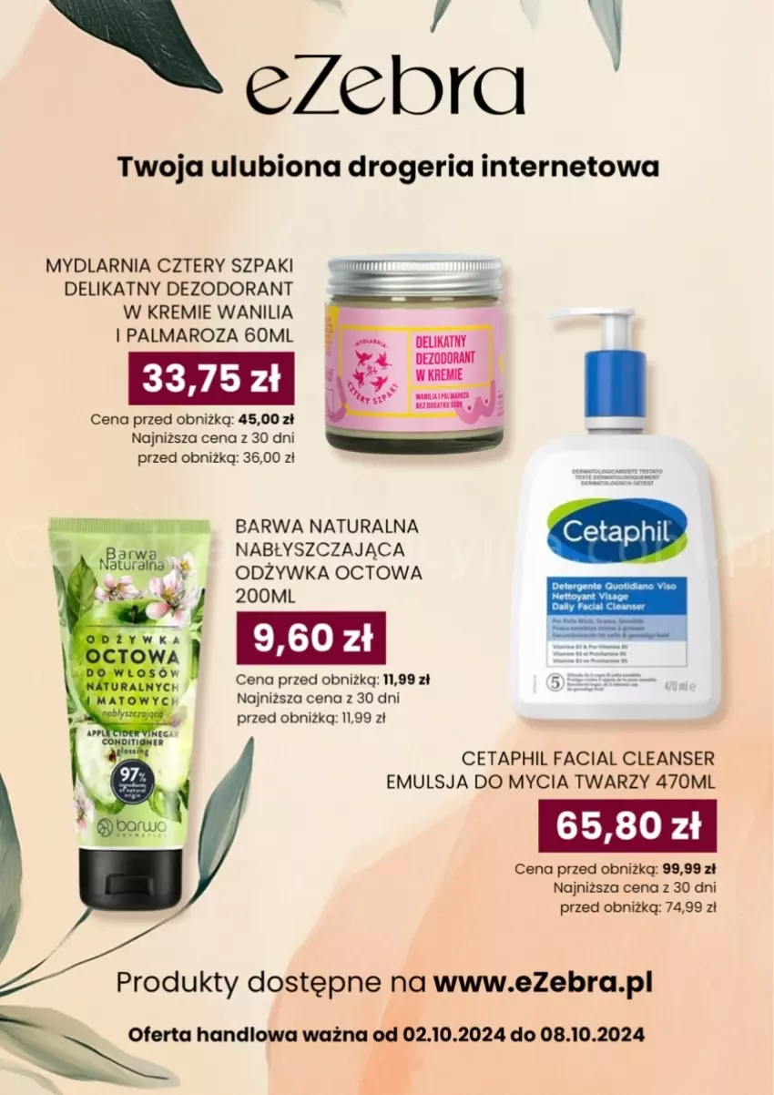 Gazetka promocyjna Dino - ważna 02.10 do 08.10.2024 - strona 7 - produkty: Barwa Naturalna, Cetaphil, Dezodorant, Emulsja, Emulsja do mycia, Fa, Odżywka, Palma, Ser