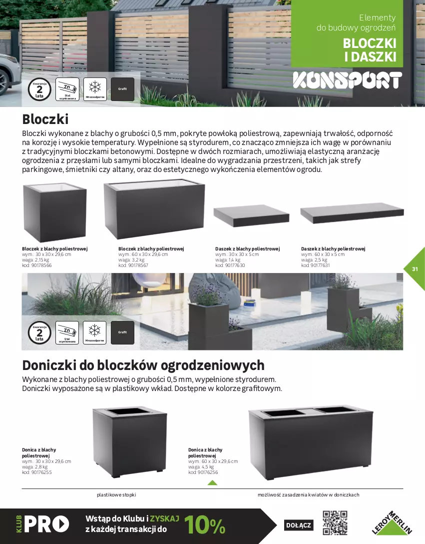 Gazetka promocyjna Leroy Merlin - Gazetka Leroy Merlin - ważna 01.03 do 30.11.2025 - strona 31 - produkty: Cynk, Gra, Por, Sok, Top, Tran, Waga