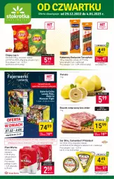 Gazetka promocyjna Stokrotka - Supermarket - Gazetka - ważna od 04.01 do 04.01.2023 - strona 1 - produkty: Piwa, Piwo, Ser, Gin, Gra, Brie, Lovely, Président, Chipsy, Warka, Tarczyński, Pomelo, Camembert, Boczek, Bateria, Kabanos, Lay’s, Strzałów, Boczek wieprzowy, Fa