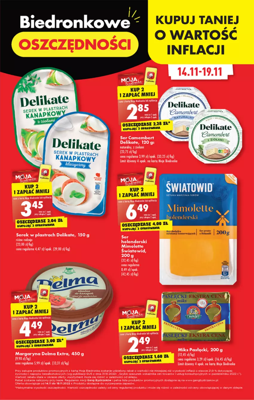 Gazetka promocyjna Biedronka - W tym tygodniu  P - ważna 14.11 do 19.11.2022 - strona 23 - produkty: Camembert, Delma, Fa, LG, Margaryna, Por, Ser, Serek, Sok