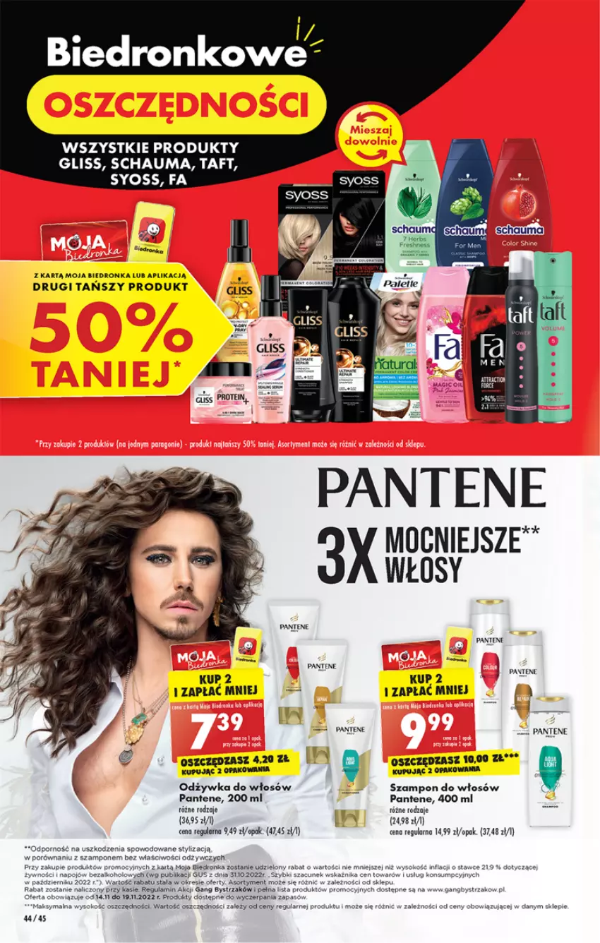 Gazetka promocyjna Biedronka - W tym tygodniu  P - ważna 14.11 do 19.11.2022 - strona 44 - produkty: Fa, Odżywka, Pantene, Por, Schauma, Sok, Szampon, Taft