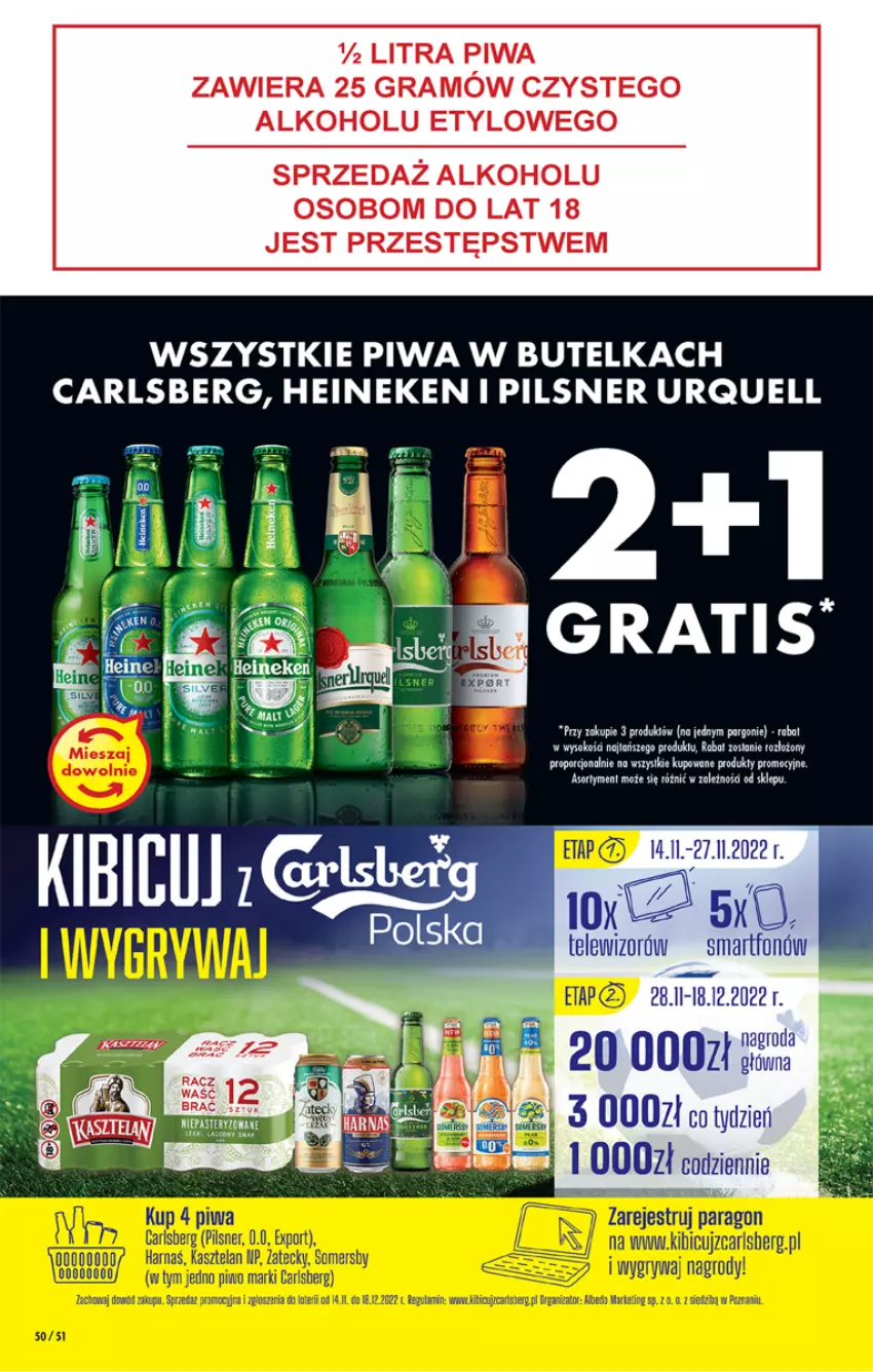 Gazetka promocyjna Biedronka - W tym tygodniu  P - ważna 14.11 do 19.11.2022 - strona 50 - produkty: Carlsberg, Gra, Heineken, Pilsner Urquell, Piwa