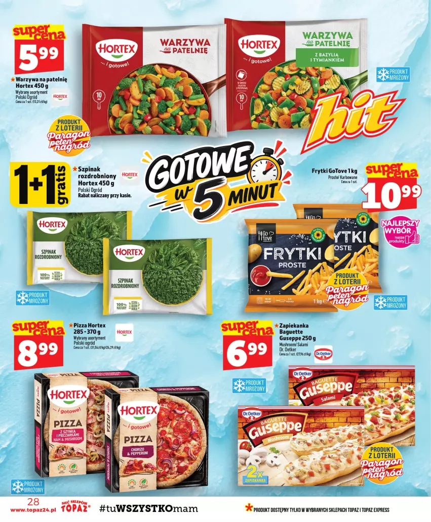 Gazetka promocyjna Topaz - Gazetka - ważna 10.09 do 16.09.2026 - strona 28 - produkty: Bazyl, Hortex, Ogród, Pizza, Szpinak, Top, Warzywa, Zapiekanka