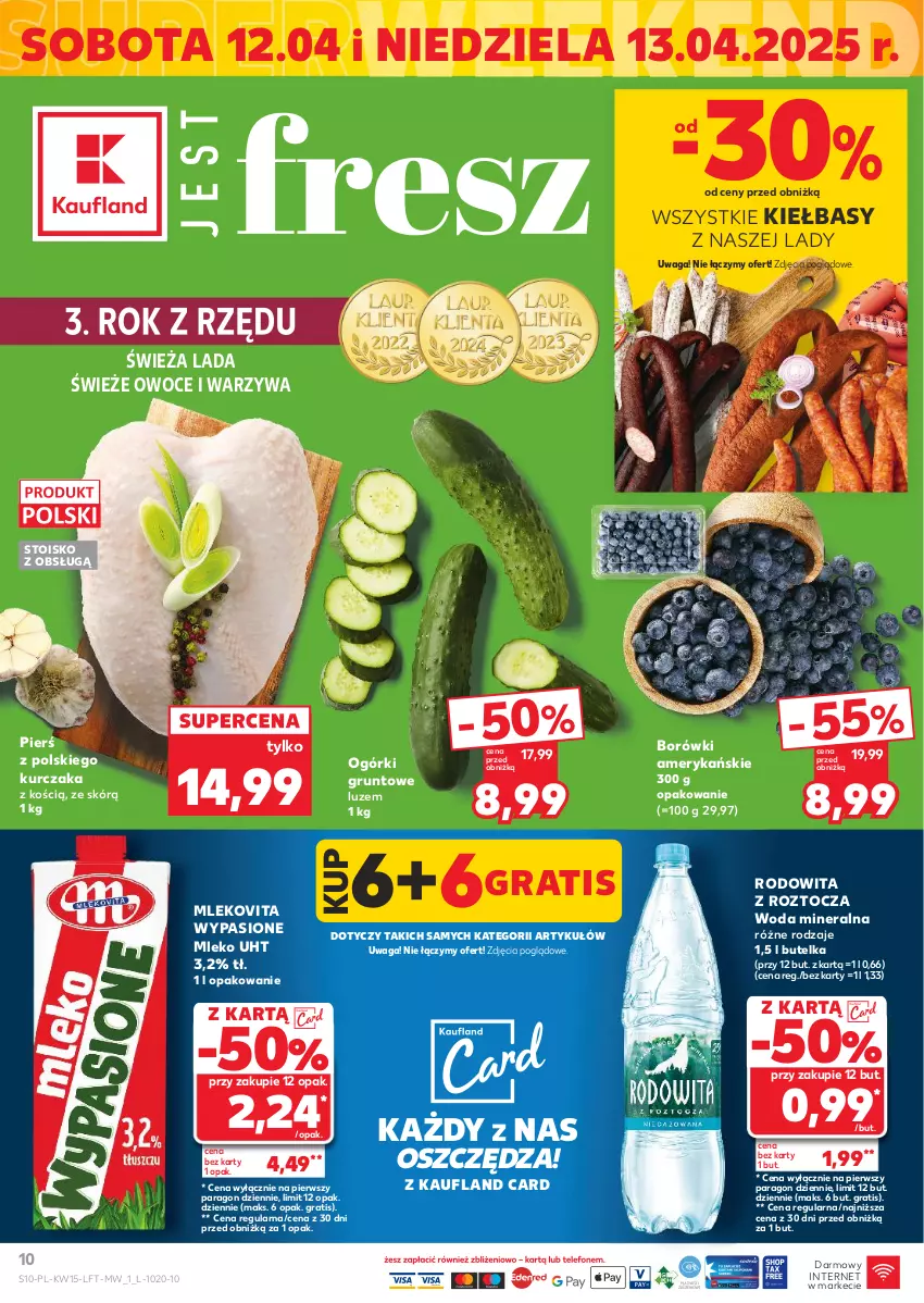 Gazetka promocyjna Kaufland - Gazetka tygodnia - ważna 10.04 do 15.04.2025 - strona 10 - produkty: Gra, Grunt, Kurczak, Mleko, Mlekovita, Owoce, Waga, Warzywa, Woda, Woda mineralna