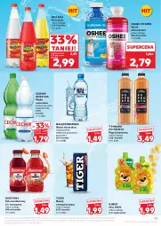 Gazetka promocyjna Kaufland - Gazetka tygodnia - Gazetka - ważna od 15.04 do 15.04.2025 - strona 43 - produkty: Dawtona, Nałęczowianka, Sok, Mus, O nas, Tran, Tiger, Oranżada, Hellena, Tymbark, Szyna, Oshee, Sok pomidorowy, Woda mineralna, Kubuś, Woda, Napój