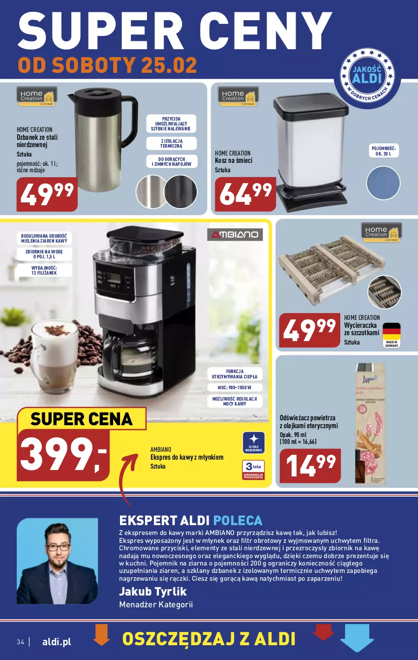 Gazetka promocyjna Aldi - Pełny katalog - ważna 20.02 do 25.02.2023 - strona 34 - produkty: Dzbanek, Gra, Kosz, Młynek, Odświeżacz powietrza, Olej, Pojemnik, Szczotka, Wycieraczka