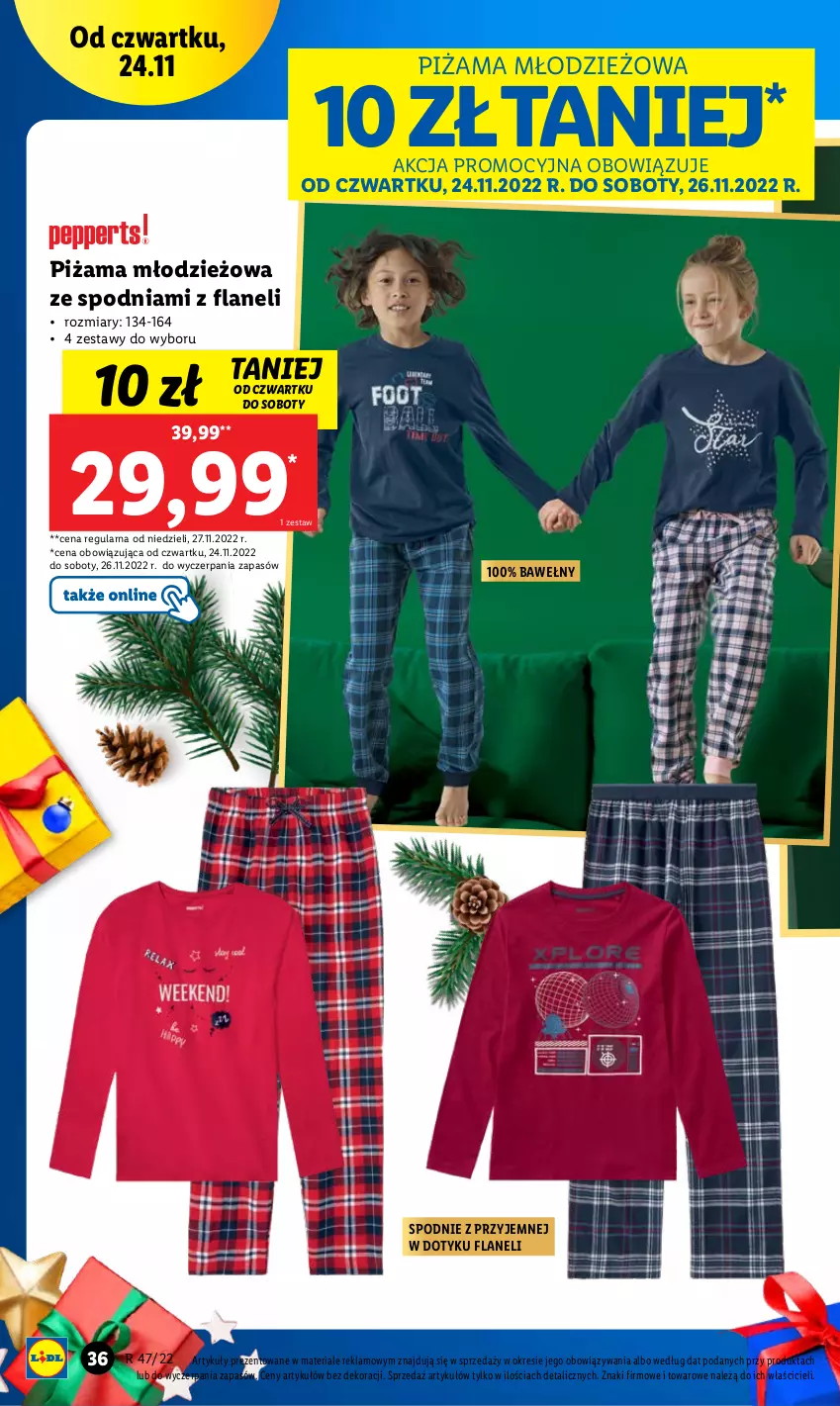 Gazetka promocyjna Lidl - GAZETKA - ważna 21.11 do 26.11.2022 - strona 40 - produkty: Piżama, Spodnie