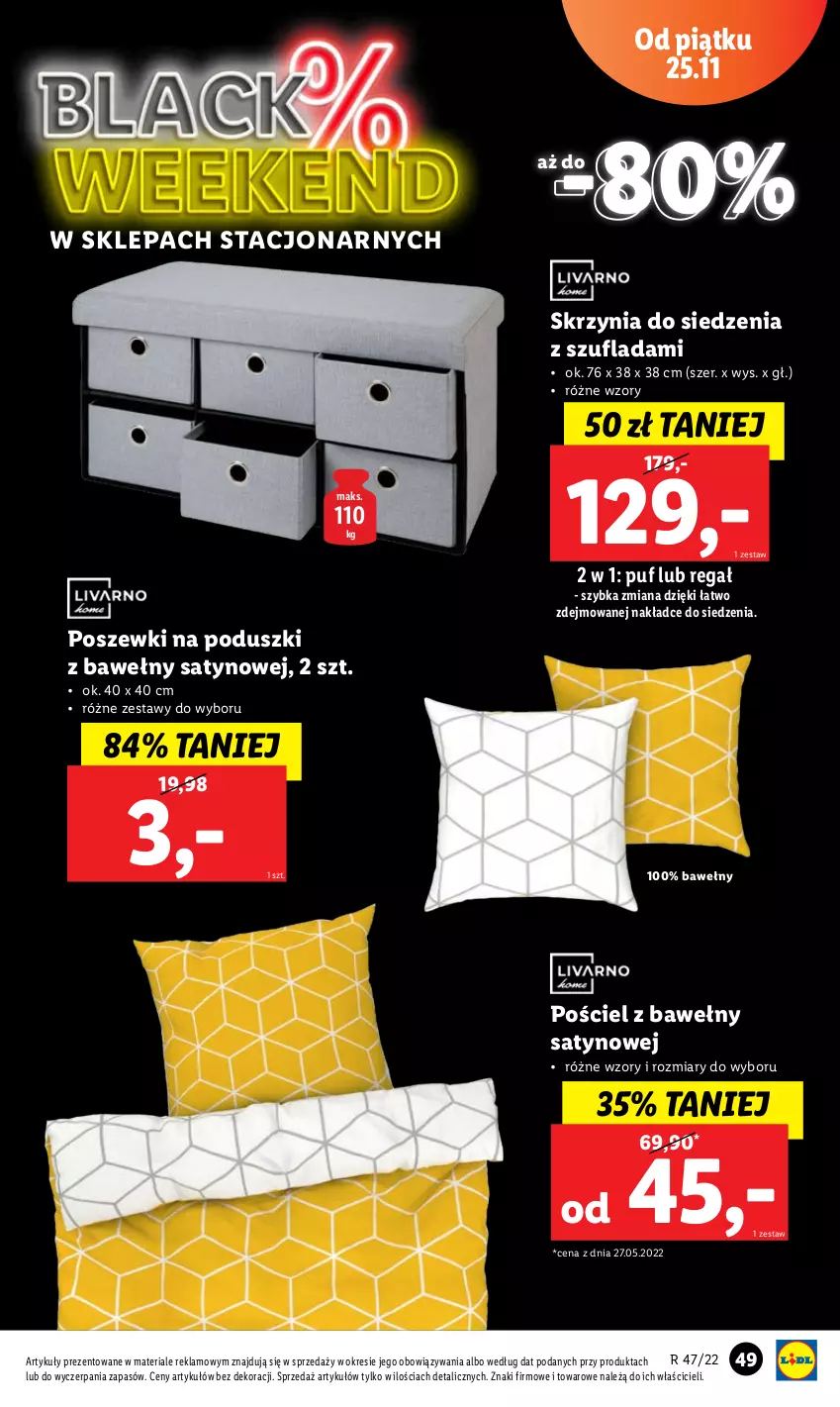 Gazetka promocyjna Lidl - GAZETKA - ważna 21.11 do 26.11.2022 - strona 53 - produkty: Pościel, Puf, Regał