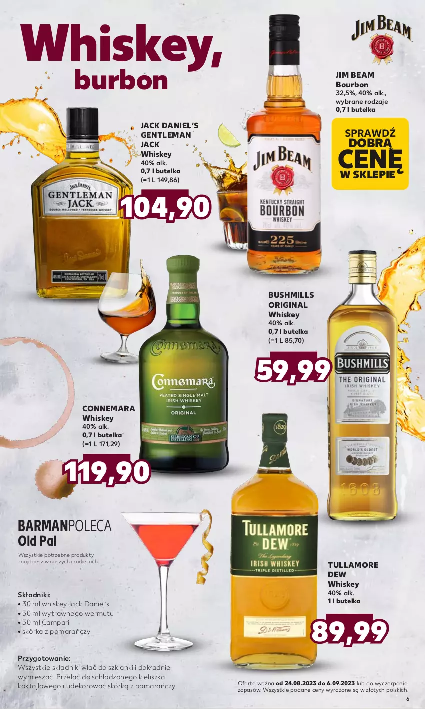 Gazetka promocyjna Kaufland - Barek Kauflandu - ważna 24.08 do 06.09.2023 - strona 6 - produkty: Bourbon, Bushmills, Gin, Jim Beam, Lanki, Tullamore Dew, Whiskey