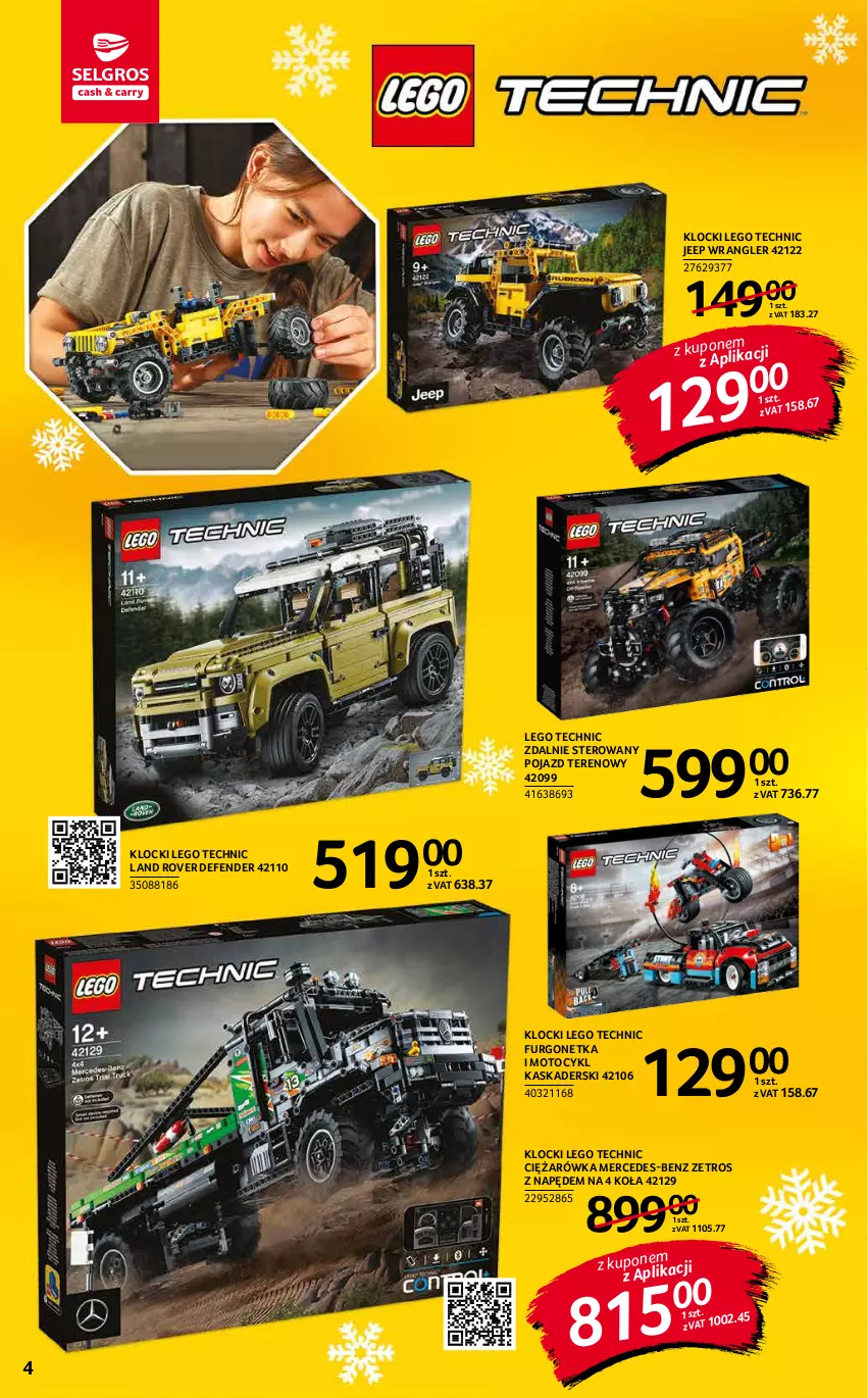 Gazetka promocyjna Selgros - Katalog Zabawki - ważna 10.11 do 24.11.2021 - strona 4 - produkty: Kask, Klocki, Land Rover, LEGO, LEGO Technic, Pojazd, Urgo