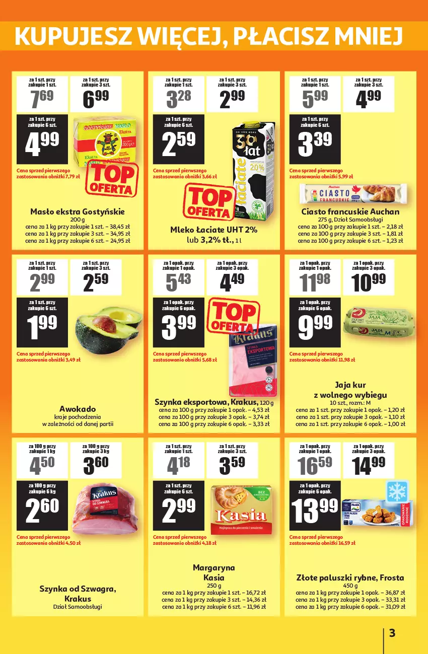 Gazetka promocyjna Auchan - ATAC Hiper Discount - ważna 13.11 do 03.12.2025 - strona 3 - produkty: Ciasto francuskie, Frosta, Gra, Jaja, Kasia, Krakus, Margaryna, Masło, Mleko, Paluszki rybne, Por, Sport, Szynka