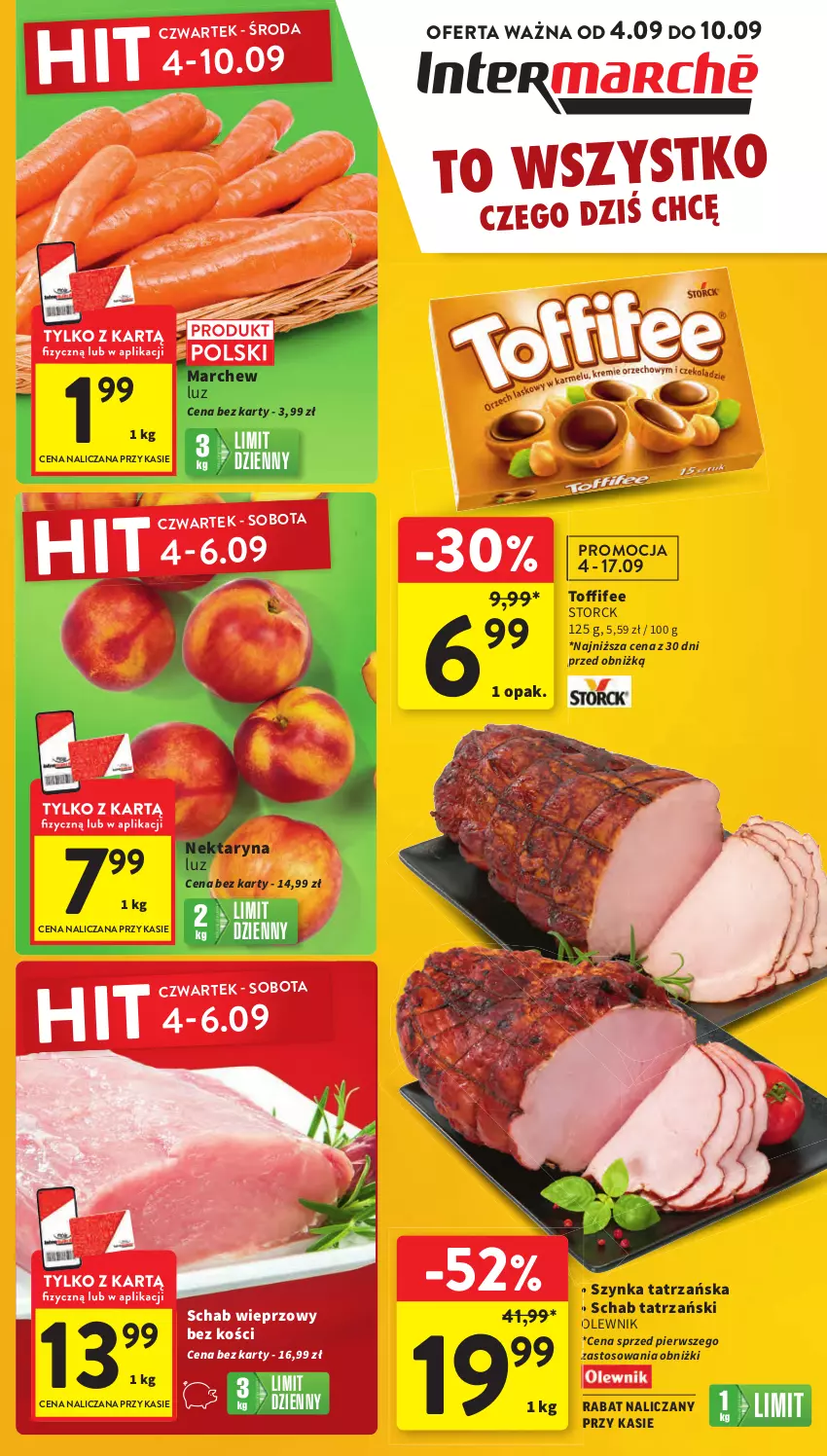Gazetka promocyjna Intermarche - Gazetka promocyjna - ważna 04.09 do 10.09.2025 - strona 1 - produkty: Nektar, Olewnik, Schab wieprzowy, Szynka