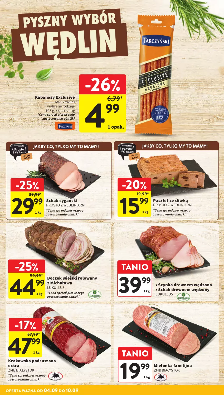 Gazetka promocyjna Intermarche - Gazetka promocyjna - ważna 04.09 do 10.09.2025 - strona 16 - produkty: Boczek, Fa, Kabanos, Pasztet, Szynka, Tarczyński