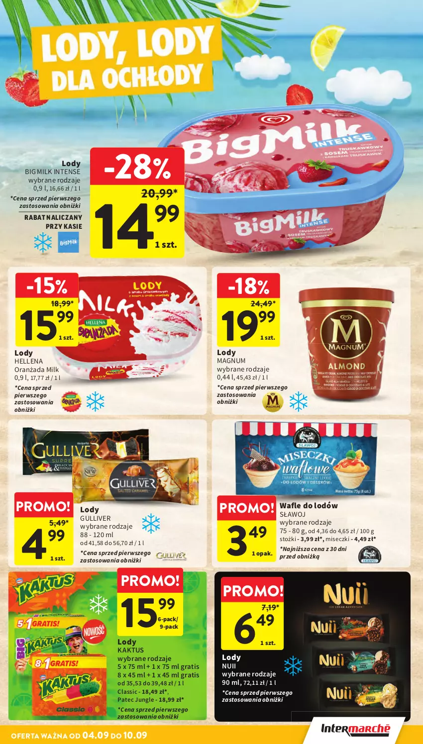 Gazetka promocyjna Intermarche - Gazetka promocyjna - ważna 04.09 do 10.09.2025 - strona 25 - produkty: Big Milk, Gra, Hellena, Kaktus, Lody, Oranżada