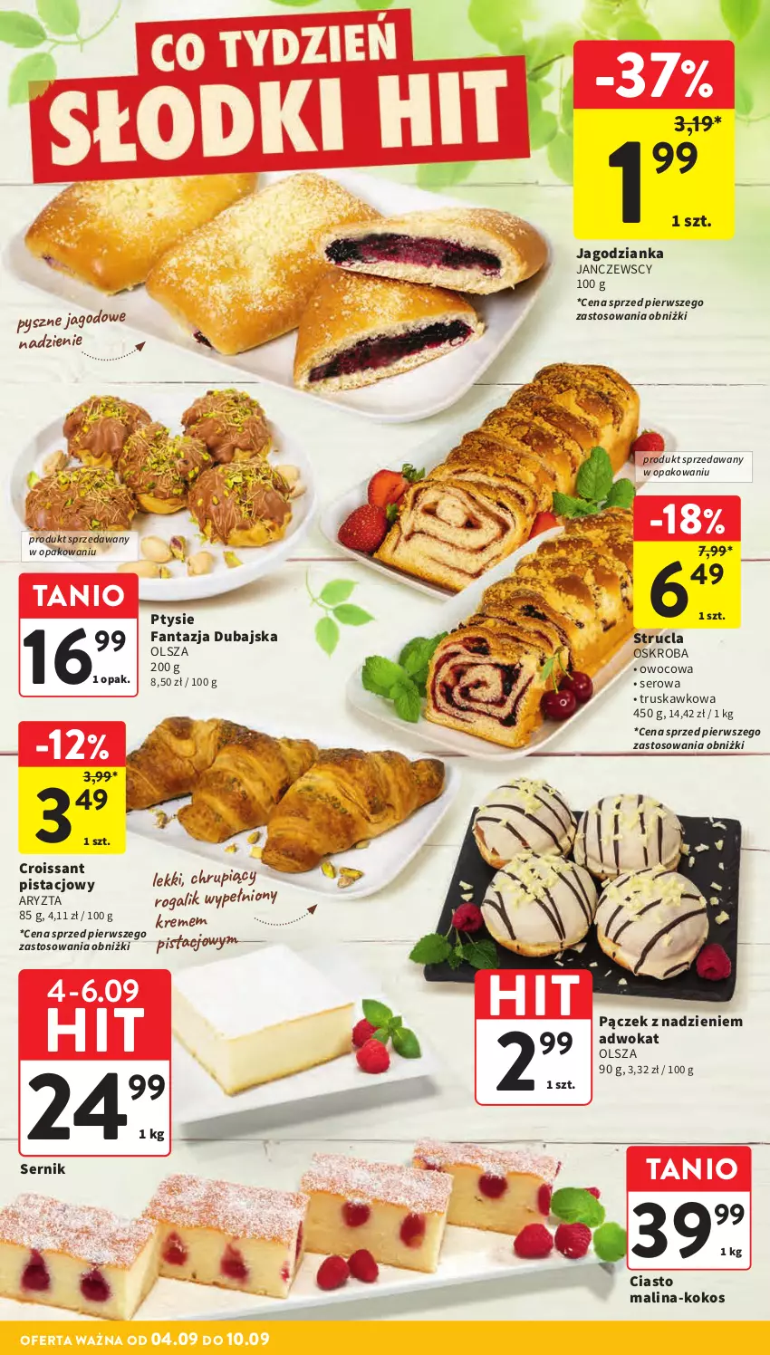 Gazetka promocyjna Intermarche - Gazetka promocyjna - ważna 04.09 do 10.09.2025 - strona 26 - produkty: Croissant, Fa, Fanta, Jagodzianka, Kokos, Pączek, Rogal, Ser, Strucla