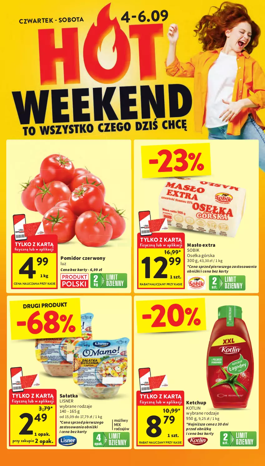 Gazetka promocyjna Intermarche - Gazetka promocyjna - ważna 04.09 do 10.09.2025 - strona 4 - produkty: Ketchup, Kotlin, Lisner, Masło, Sałat, Sałatka