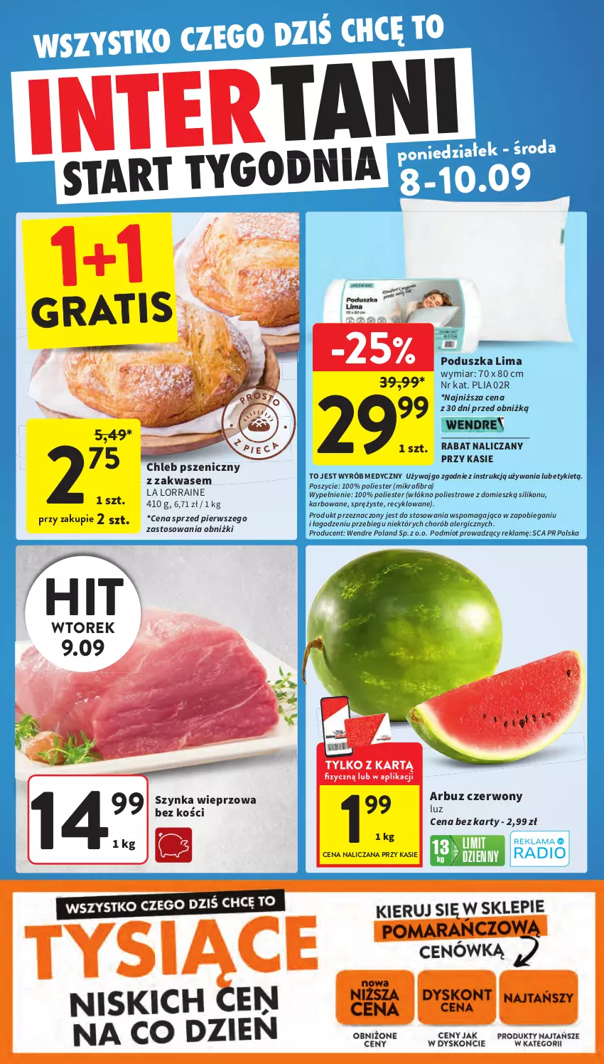Gazetka promocyjna Intermarche - Gazetka promocyjna - ważna 04.09 do 10.09.2025 - strona 44 - produkty: Arbuz, Chleb, Gra, Poduszka, Szynka, Szynka wieprzowa