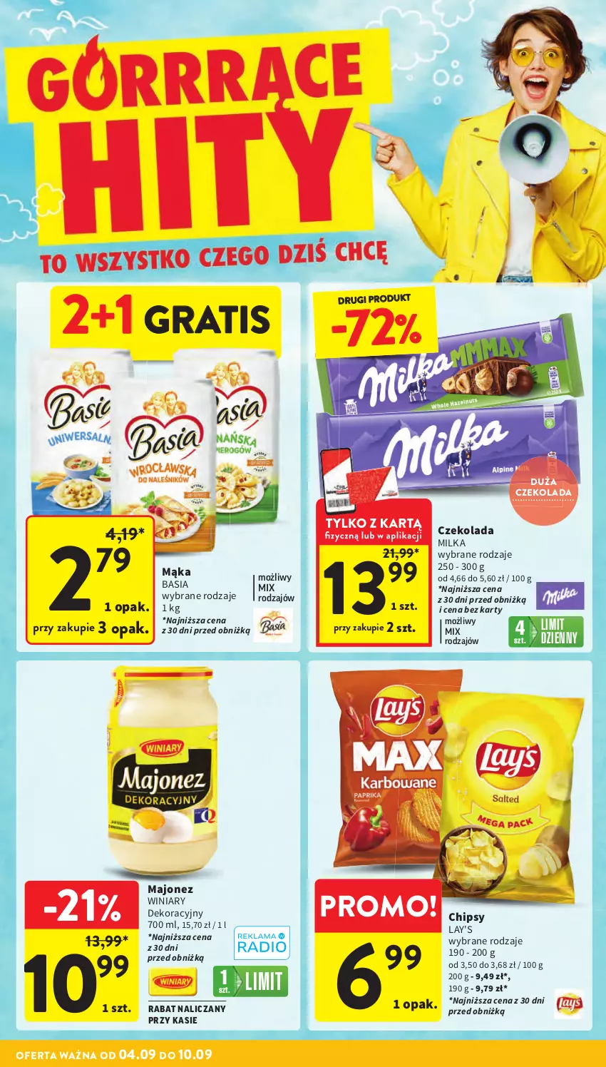 Gazetka promocyjna Intermarche - Gazetka promocyjna - ważna 04.09 do 10.09.2025 - strona 6 - produkty: Basia, Chipsy, Czekolada, Gra, Majonez, Mąka, Milka, Winiary