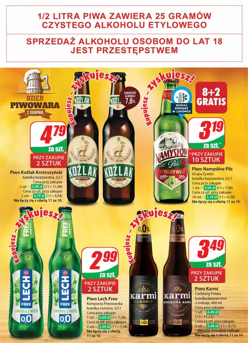 Gazetka promocyjna Dino - Gazetka 31 / 2024 - ważna 31.07 do 06.08.2024 - strona 45 - produkty: Carlsberg, Karmi, Namysłów, Piwo