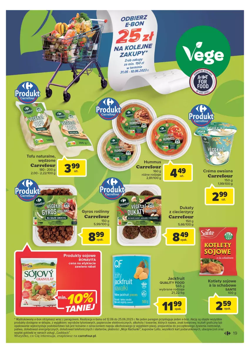 Gazetka promocyjna Carrefour - Gazetka Wielki wybór cenionych marek - ważna 30.05 do 10.06.2023 - strona 19 - produkty: Gra, Gry, Gyros, Hummus, Kotlet, Mus, Papier, Piec, Piwa, Rama, Sante, Telefon, Tofu