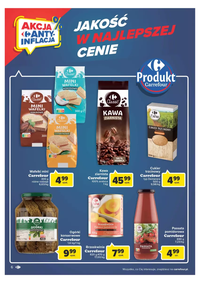 Gazetka promocyjna Carrefour - Gazetka Wielki wybór cenionych marek - ważna 30.05 do 10.06.2023 - strona 6 - produkty: BIC, Brzoskwinie, Cukier, Kakao, Kawa, Ser