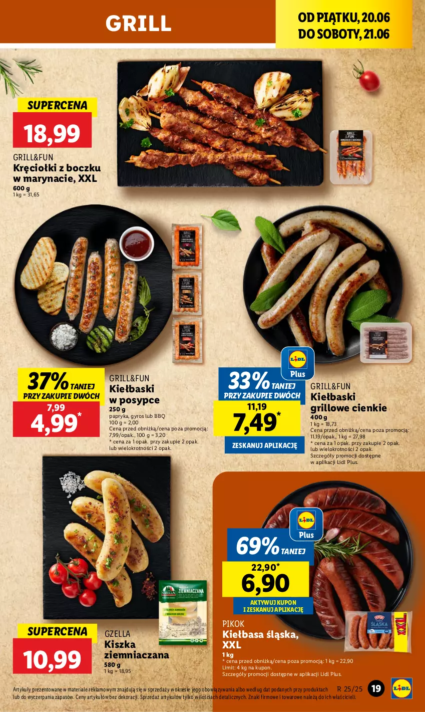 Gazetka promocyjna Lidl - GAZETKA - ważna 20.06 do 21.06.2025 - strona 25 - produkty: Grill, Gyros, Kiełbasa, Kiełbasa śląska, Papryka, PIKOK
