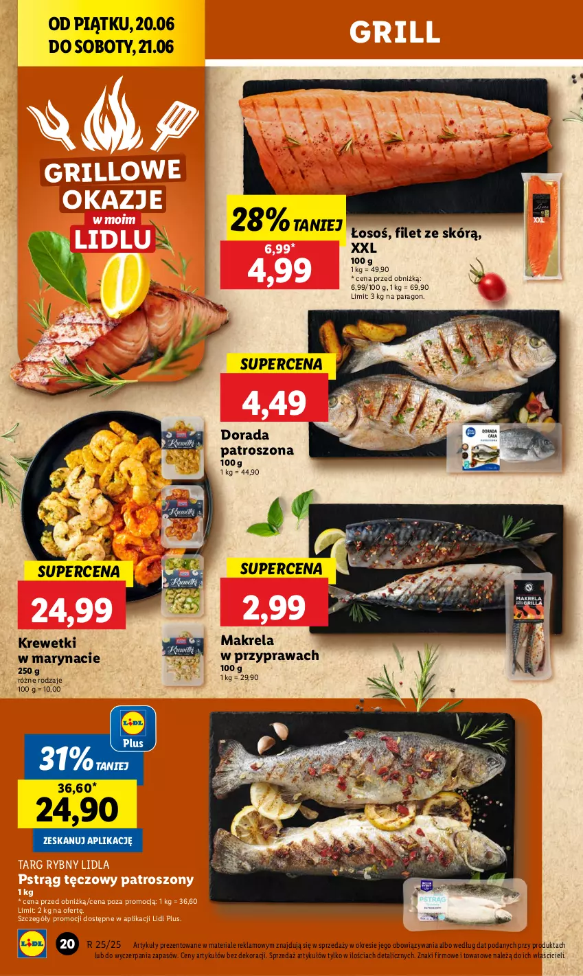 Gazetka promocyjna Lidl - GAZETKA - ważna 20.06 do 21.06.2025 - strona 26 - produkty: Grill, Krewetki, Pstrąg, Pstrąg tęczowy