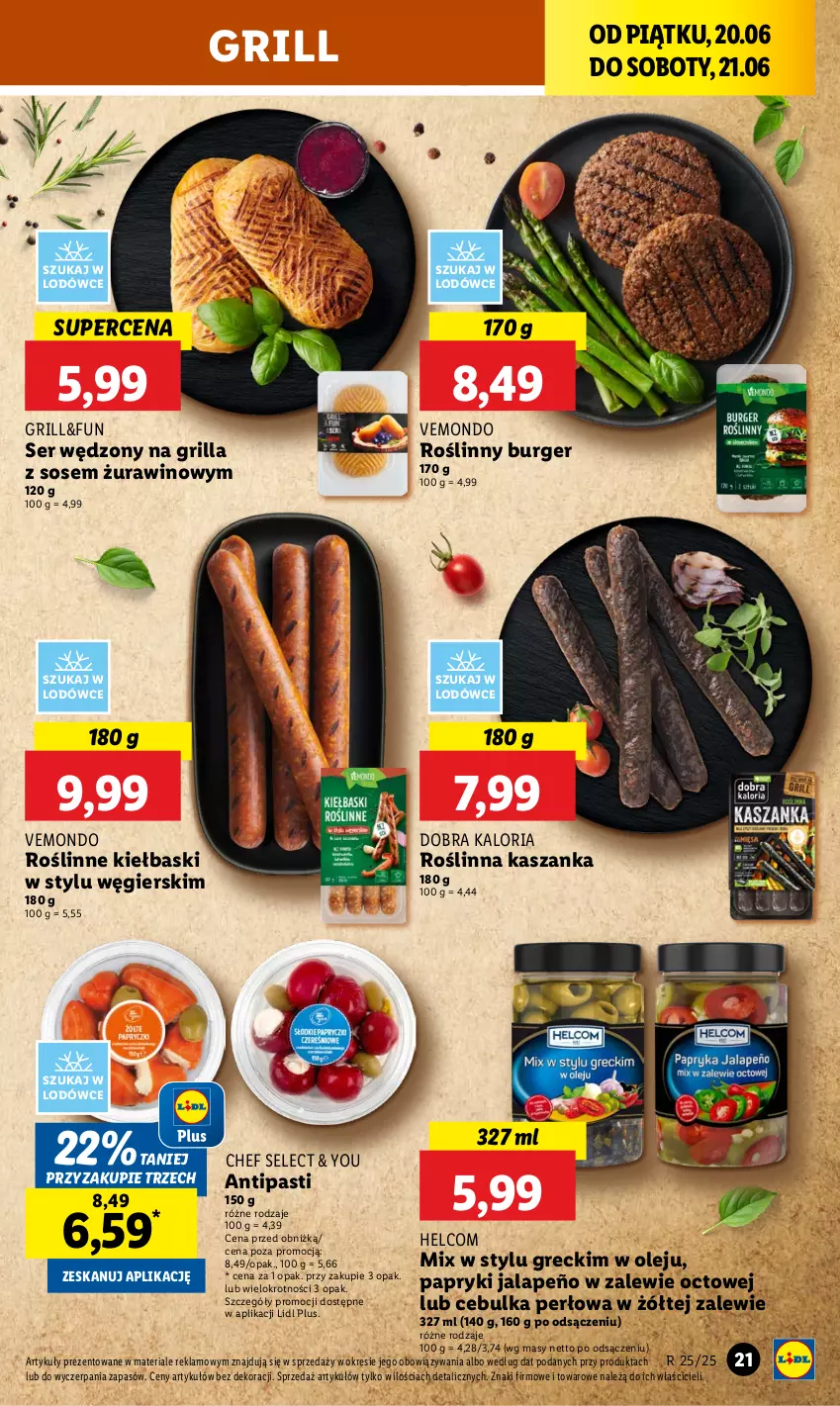 Gazetka promocyjna Lidl - GAZETKA - ważna 20.06 do 21.06.2025 - strona 27 - produkty: Burger, Grill, HELCOM, Kasza, Kaszanka, Olej, Roślinne kiełbaski, Roślinny burger, Ser, Sos, Wino