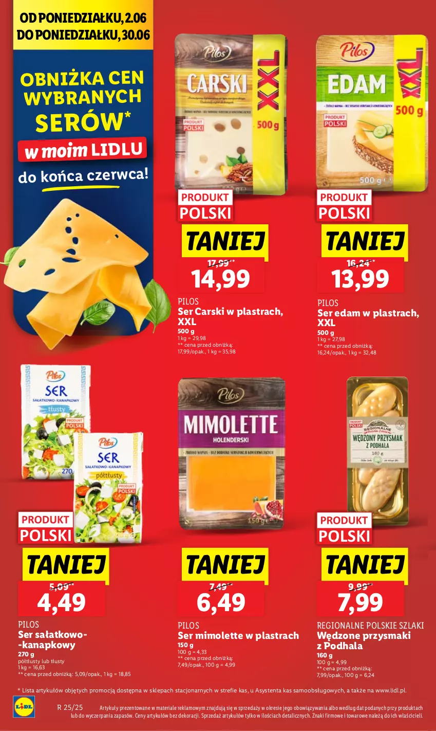 Gazetka promocyjna Lidl - GAZETKA - ważna 20.06 do 21.06.2025 - strona 30 - produkty: Cars, Edam, Mimolette, Pilos, Przysmaki, Sałat, Ser, Ser sałatkowo-kanapkowy