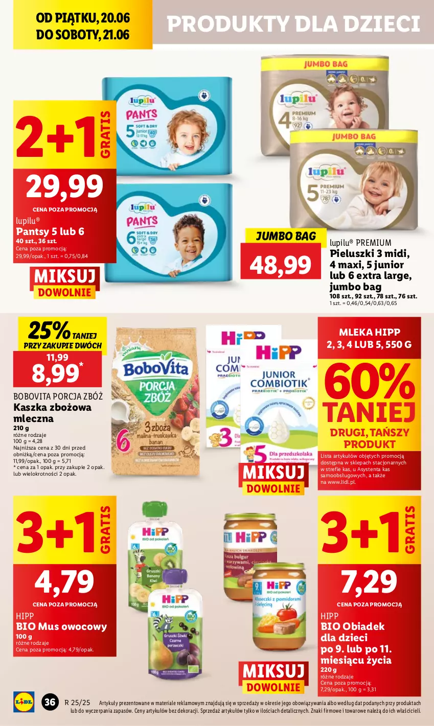 Gazetka promocyjna Lidl - GAZETKA - ważna 20.06 do 21.06.2025 - strona 46 - produkty: BoboVita, Dzieci, Gra, HiPP, Hipp Bio, Mus, O Bag, Por
