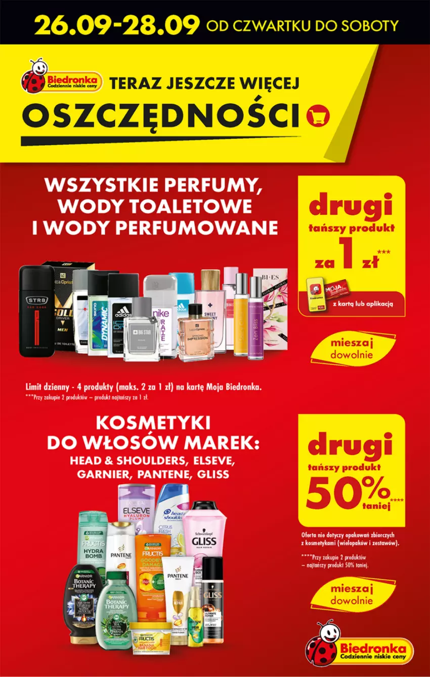 Gazetka promocyjna Biedronka - Od Poniedziałku - ważna 26.09 do 02.10.2024 - strona 21 - produkty: Elseve, Garnier, Pantene, Perfum, Tera