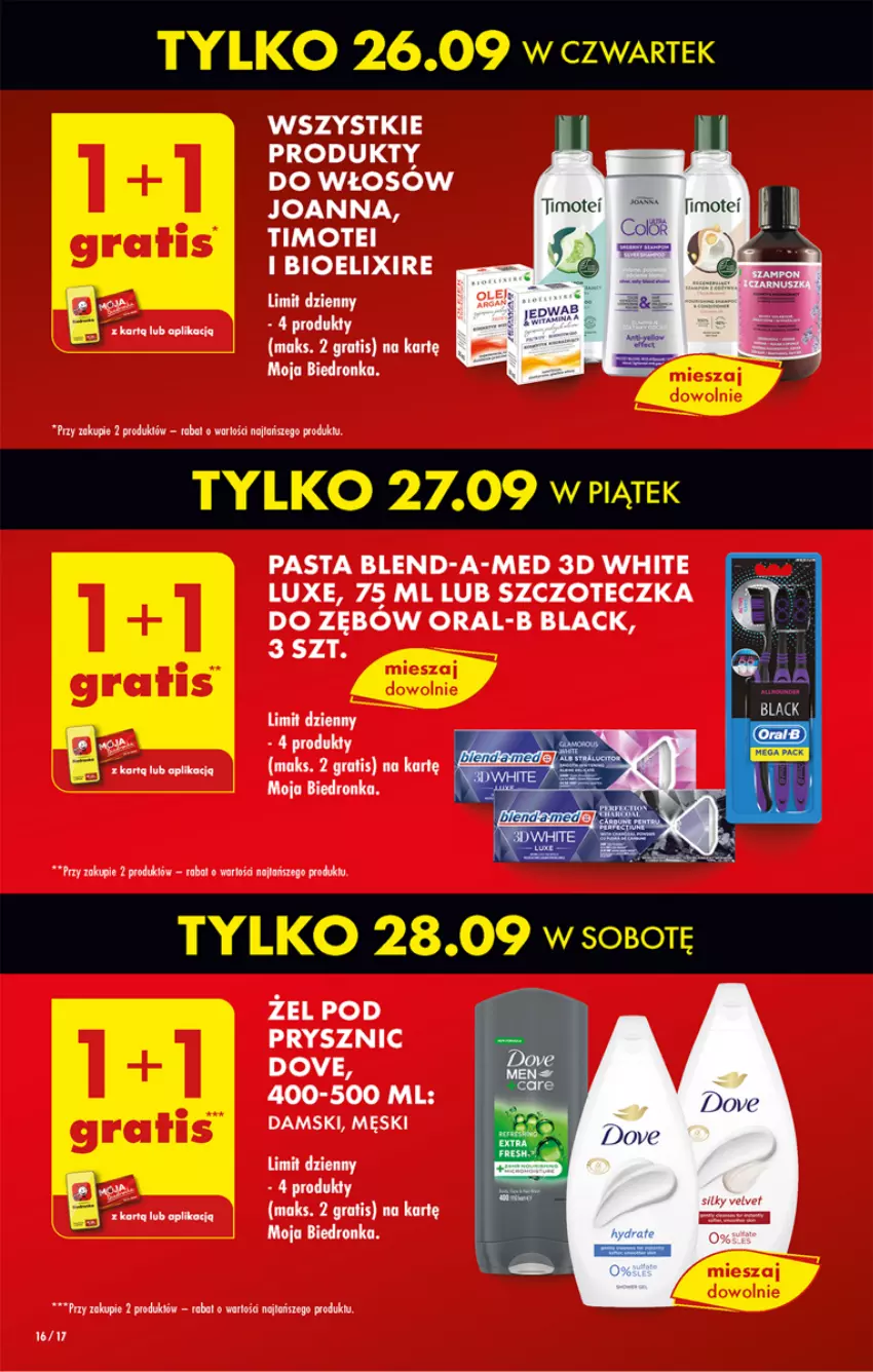 Gazetka promocyjna Biedronka - Od Poniedziałku - ważna 26.09 do 02.10.2024 - strona 22 - produkty: Blend-a-Med, Dove, Gra, Joanna, Lack, Szczoteczka, Szczoteczka do zębów