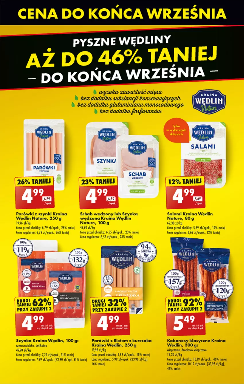 Gazetka promocyjna Biedronka - Od Poniedziałku - ważna 26.09 do 02.10.2024 - strona 35 - produkty: Kabanos, Kurczak, Parówki, Parówki z szynki, Salami, Szynka