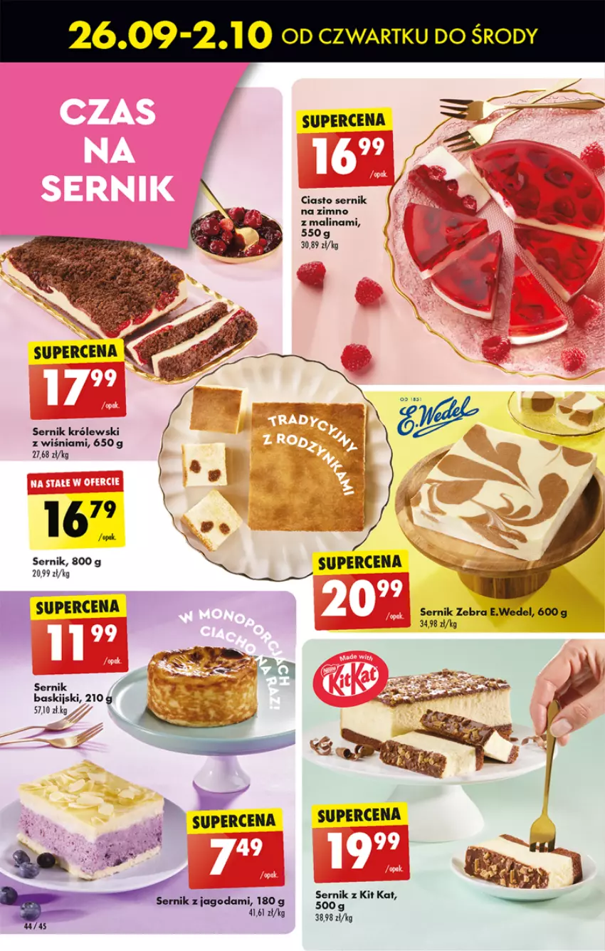 Gazetka promocyjna Biedronka - Od Poniedziałku - ważna 26.09 do 02.10.2024 - strona 58 - produkty: Ciasto sernik, Fa, Kit Kat, Królewski, Ser