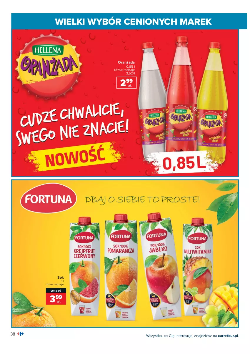 Gazetka promocyjna Carrefour - Gazetka Wielki wybór cenionych marek - ważna 02.11 do 14.11.2021 - strona 38 - produkty: Oranżada, Sok