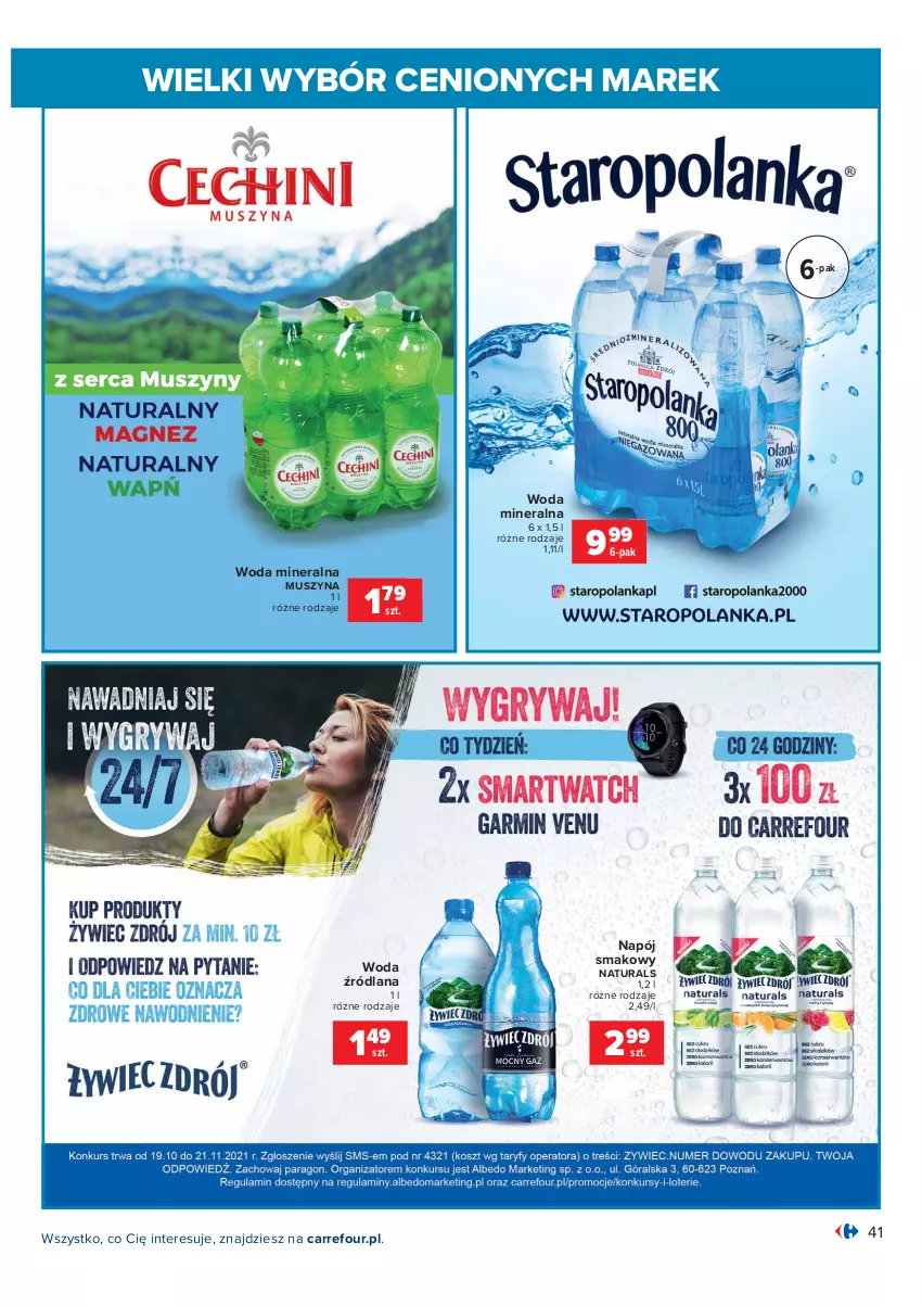 Gazetka promocyjna Carrefour - Gazetka Wielki wybór cenionych marek - ważna 02.11 do 14.11.2021 - strona 41 - produkty: LANA, Mus, Napój, Szyna, Woda, Woda mineralna