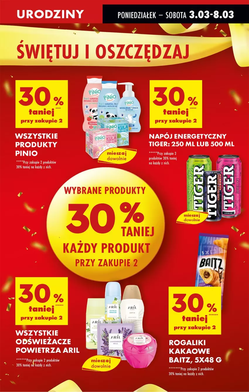 Gazetka promocyjna Biedronka - Od Poniedziałku - ważna 03.03 do 08.03.2025 - strona 14 - produkty: Kakao, Napój, Napój energetyczny, Rogal, Tiger