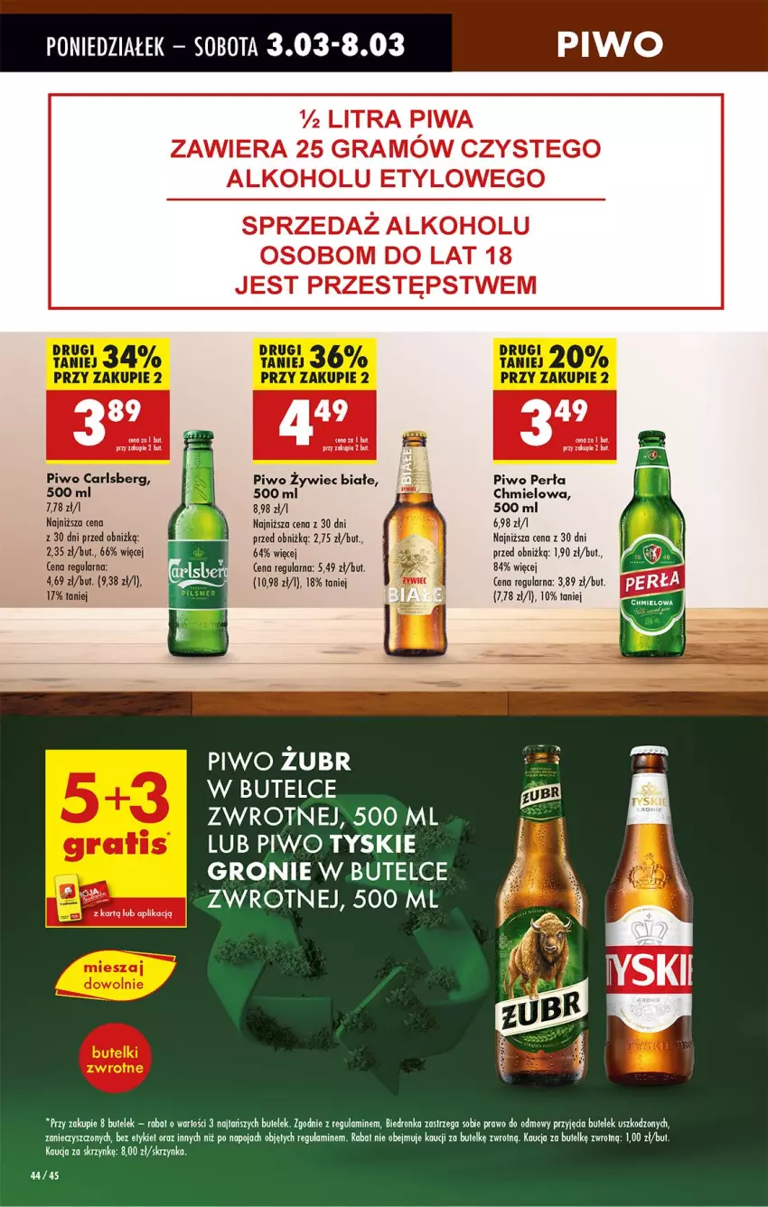 Gazetka promocyjna Biedronka - Od Poniedziałku - ważna 03.03 do 08.03.2025 - strona 60 - produkty: Carlsberg, Fa, Gra, Leon, Perła, Piwa, Piwo, Tyskie