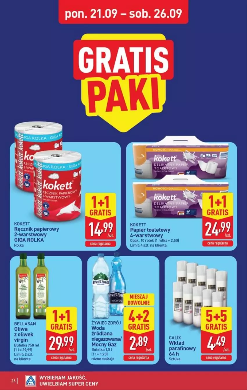 Gazetka promocyjna Aldi - Pełna oferta - ważna 21.09 do 26.09.2026 - strona 26 - produkty: Bell, Bella, Gin, Gra, LANA, Oliwa, Oliwa z oliwek, Papier, Papier toaletowy, Woda